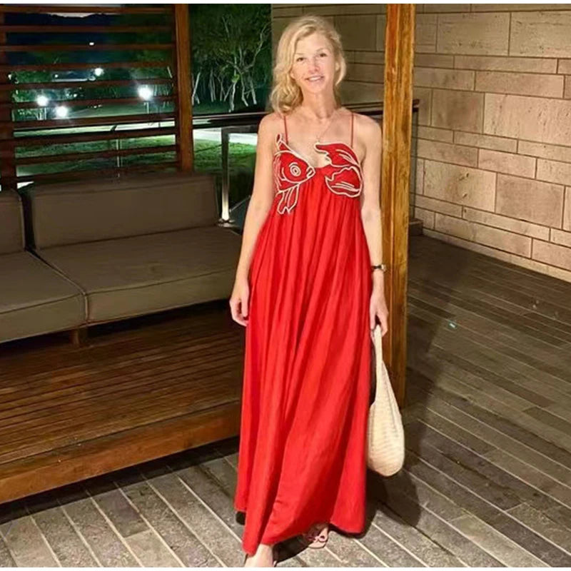 Embroidered Dress: Fish Shaped Women's Dresses