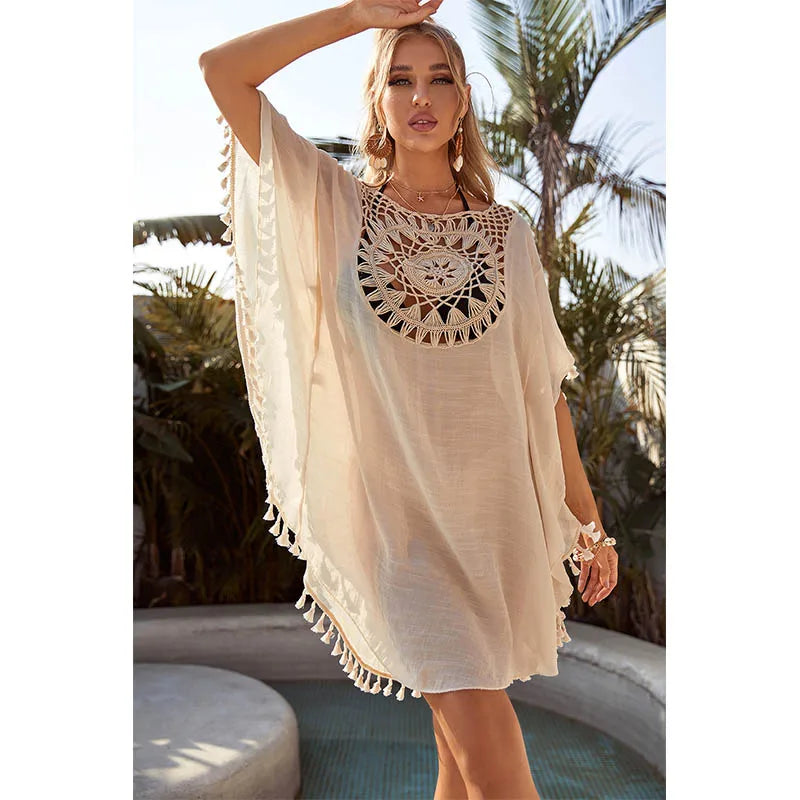 Swimsuit Cover Up: Sunflower Sexy Swimsuit Beach Dress