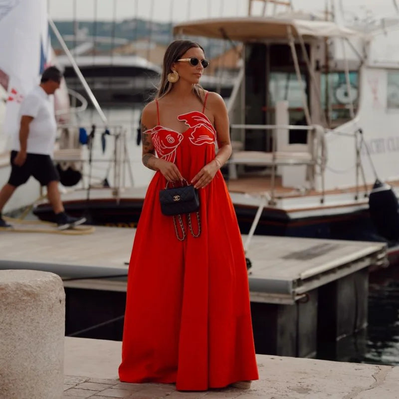 Embroidered Dress: Fish Shaped Women's Dresses