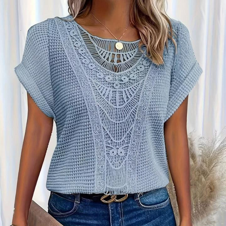 Light blue crochet blouse