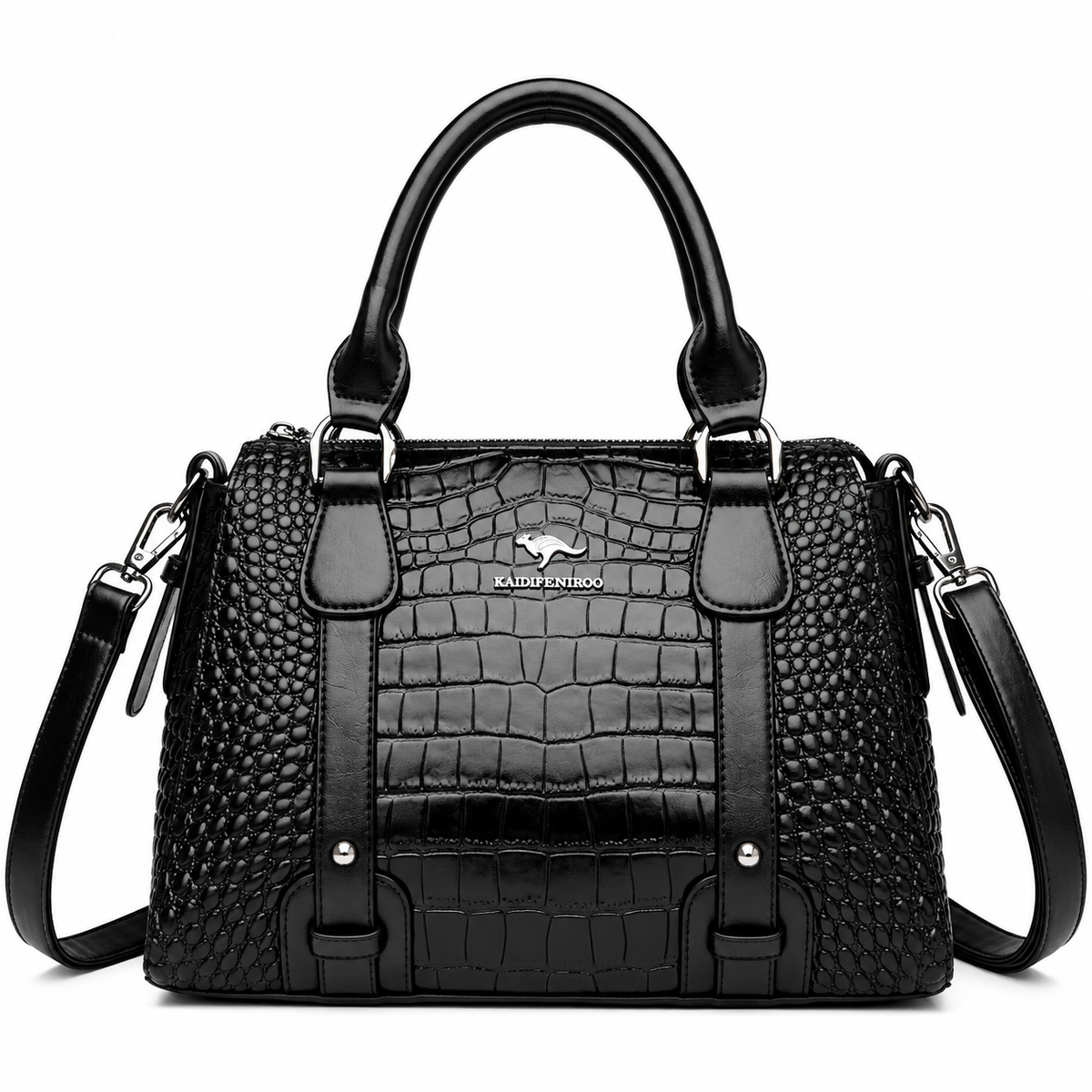 Black Detachable strap women handbag