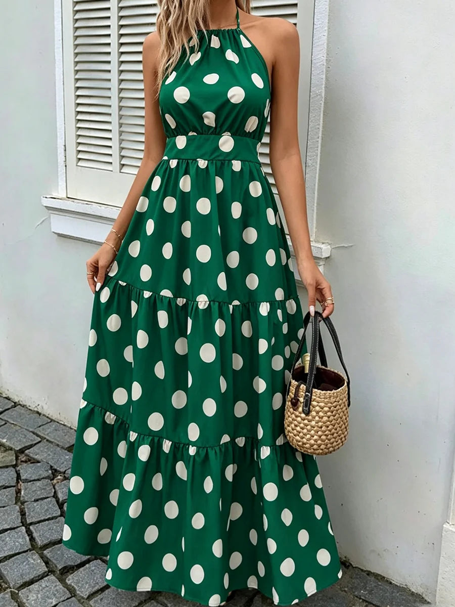 Halter neck long dress