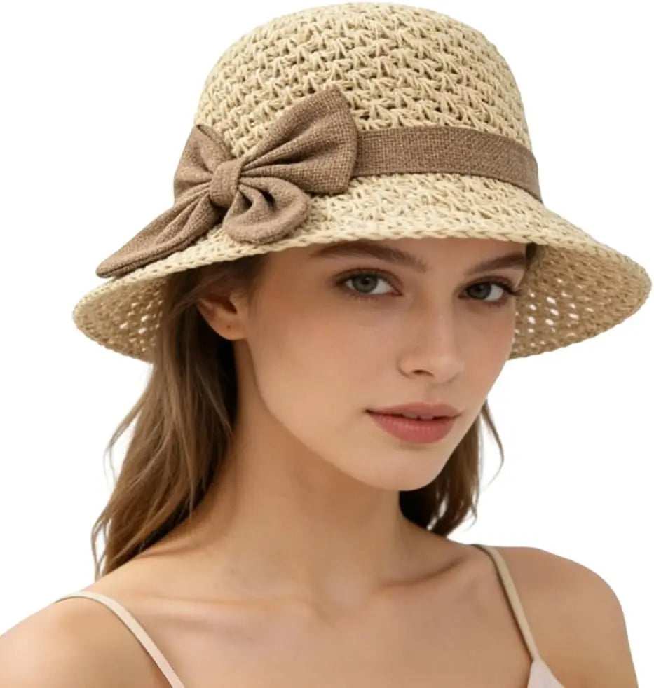 Ribbon bow beach hat