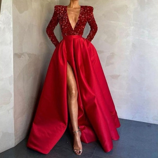 Long sleeve evening dress