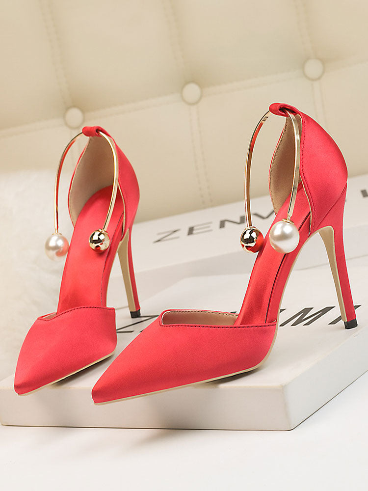 Pearl Fetish High Heels Sandals Women Wedding Shoes