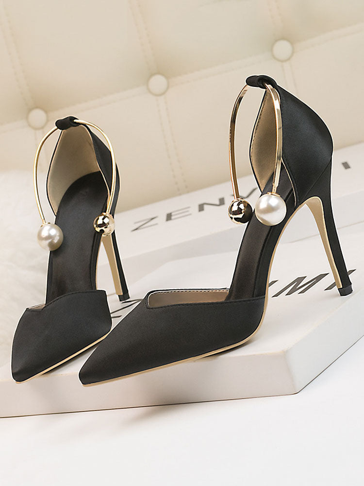 Pearl Fetish High Heels Sandals Women Wedding Shoes