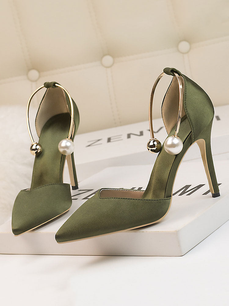 Pearl Fetish High Heels Sandals Women Wedding Shoes