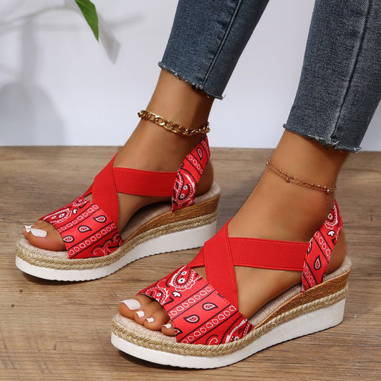 Black Wedges Sandals