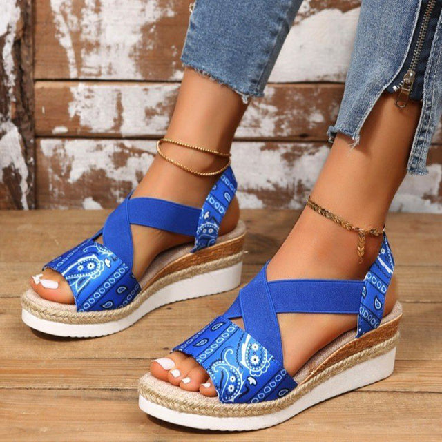 Black Wedges Sandals