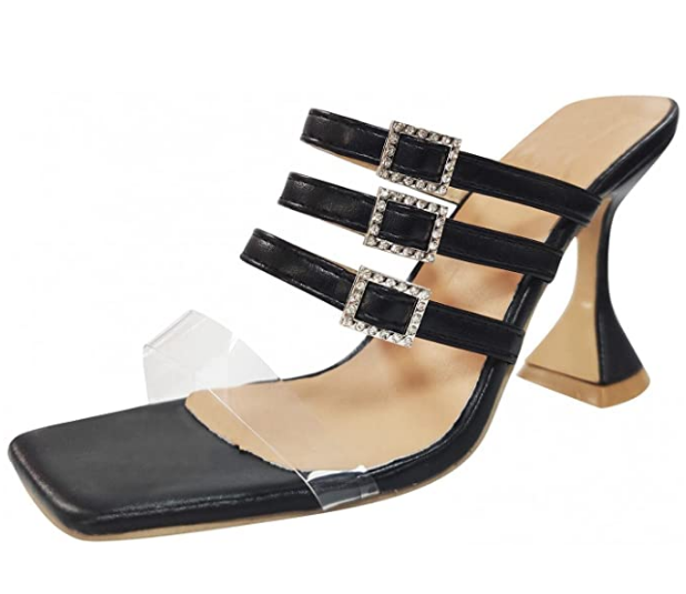Buckles Pumps Peep Toe Super High Heels