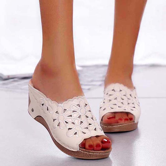 White Wedge Sandals