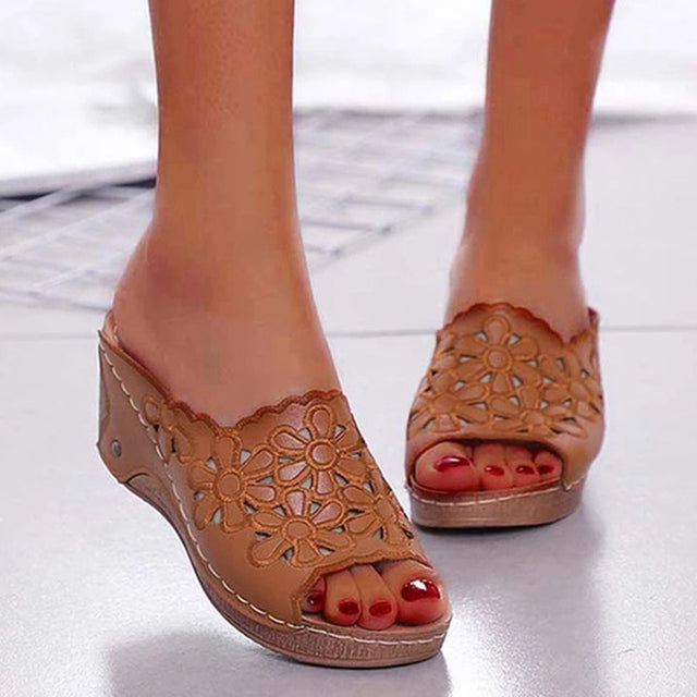 White Wedge Sandals