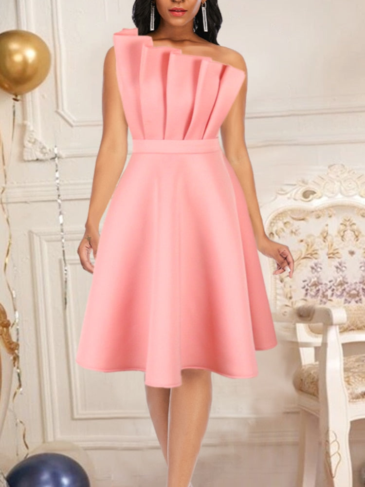 Pink pleated dress
