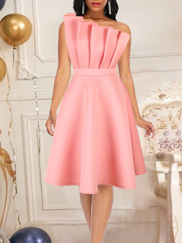 Pink pleated dress