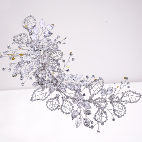 Floral Wedding Headpiece: Hair Clip Wedding Headpiece for Bride