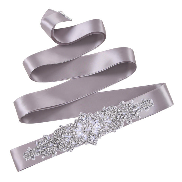 Bridal Rhinestone Wedding Belt,Bridal Belt for Women,Bride Crystal Rhinestone Sash Belt with Ribbons