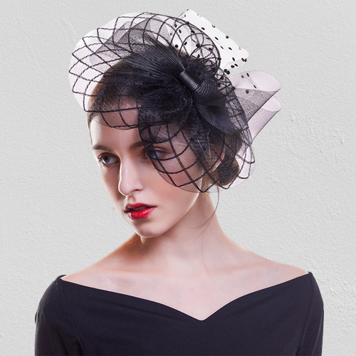 Black Veil Hat