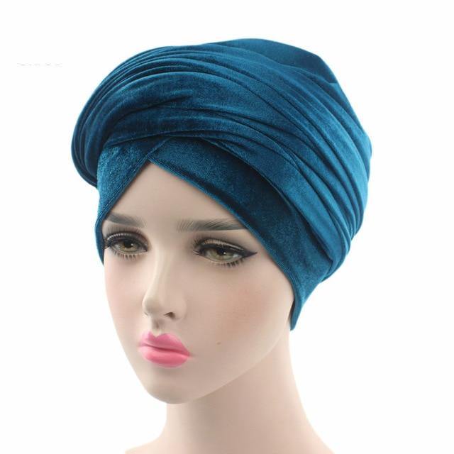Ladies Turban: Long Tailed Plain Cap