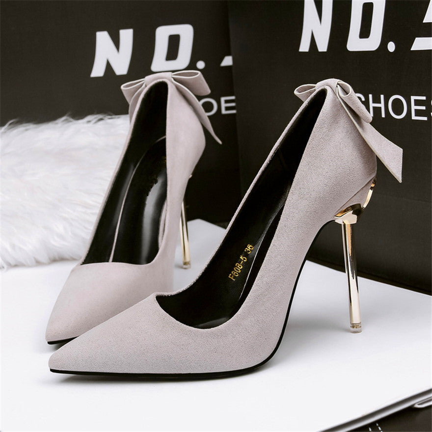 Metal Heel Bowknot Women Shoes