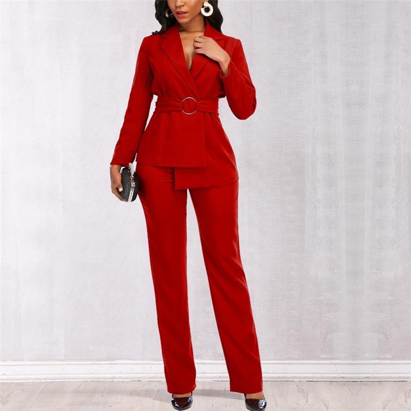 Women Retro Fashion Blazer And Pant Set