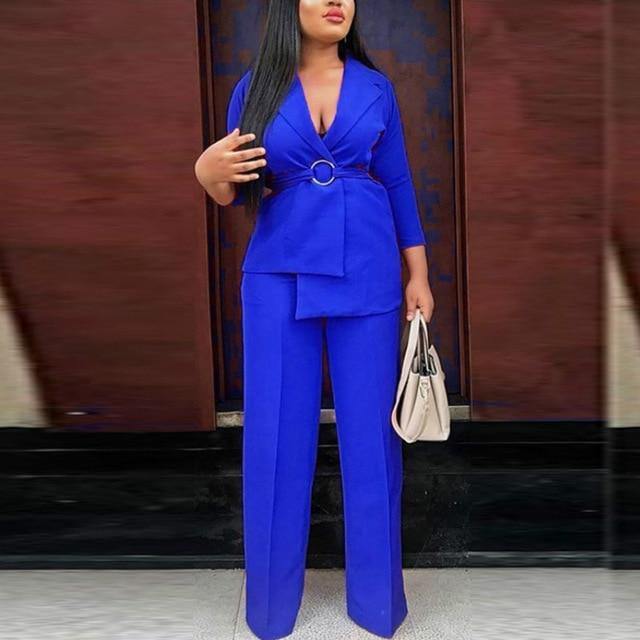 Women Retro Fashion Blazer And Pant Set