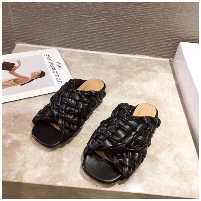 Blue Flat Sandals