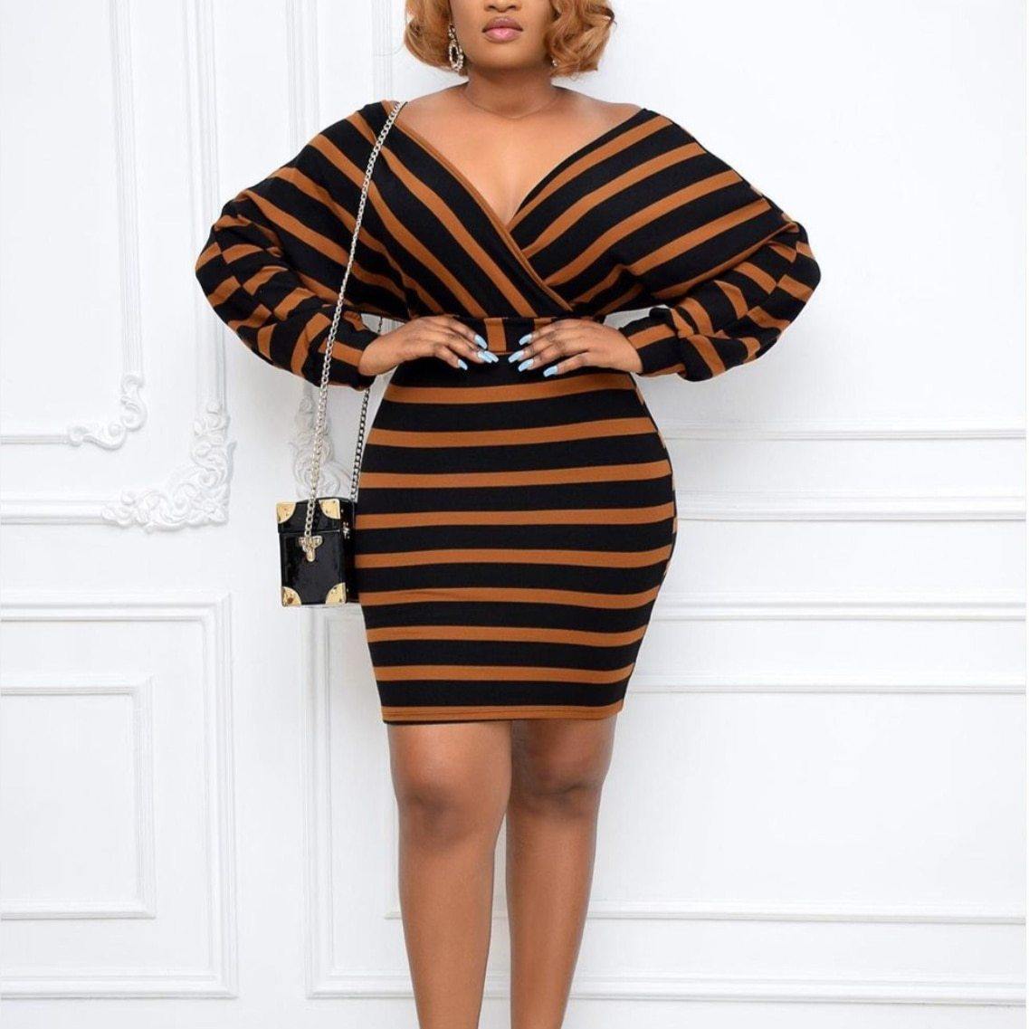 V-neck bodycon dress