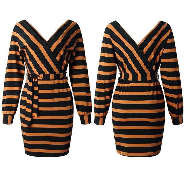 V-neck bodycon dress