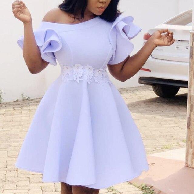 One shoulder white dress