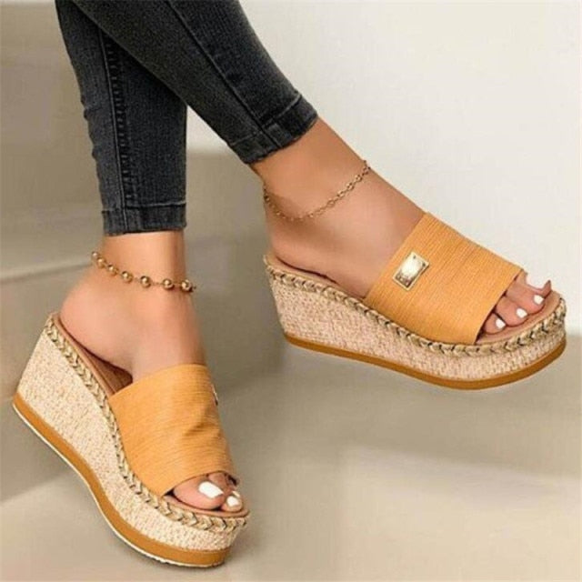 Wedges Shoes Women Flip Flop High Heels Sandals