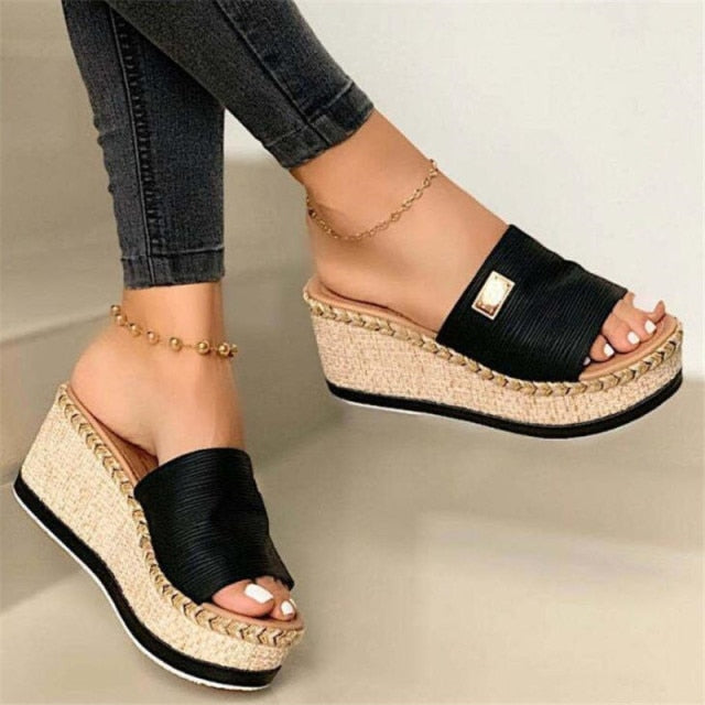 Wedges Shoes Women Flip Flop High Heels Sandals