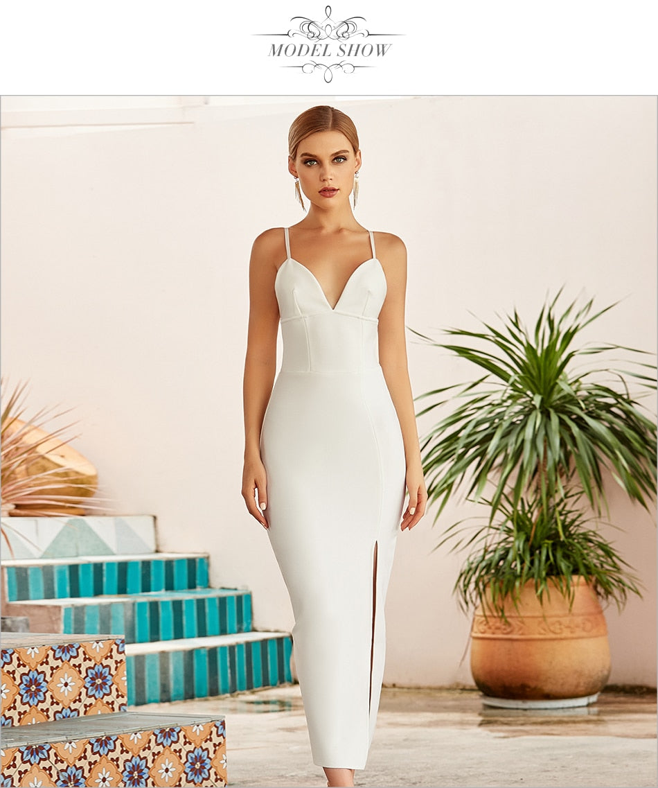 Summer Women White Bodycon Bandage Dress