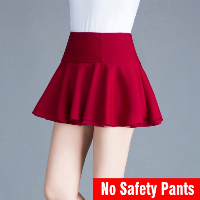 Women's High Waist Stretch Chiffon Miniskirt Summer New Style Sweet and Cute Black White Pleated Skirt Student Fluffy Skirt
