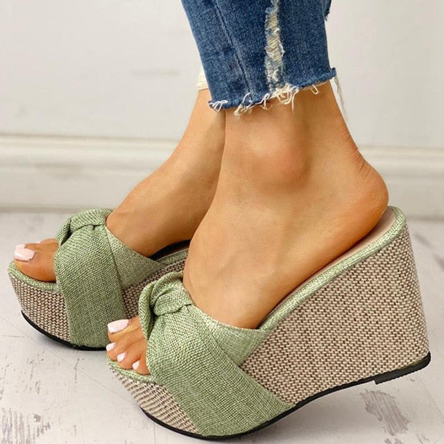 Slip On Leisure Summer Sandals Wedges High Heels