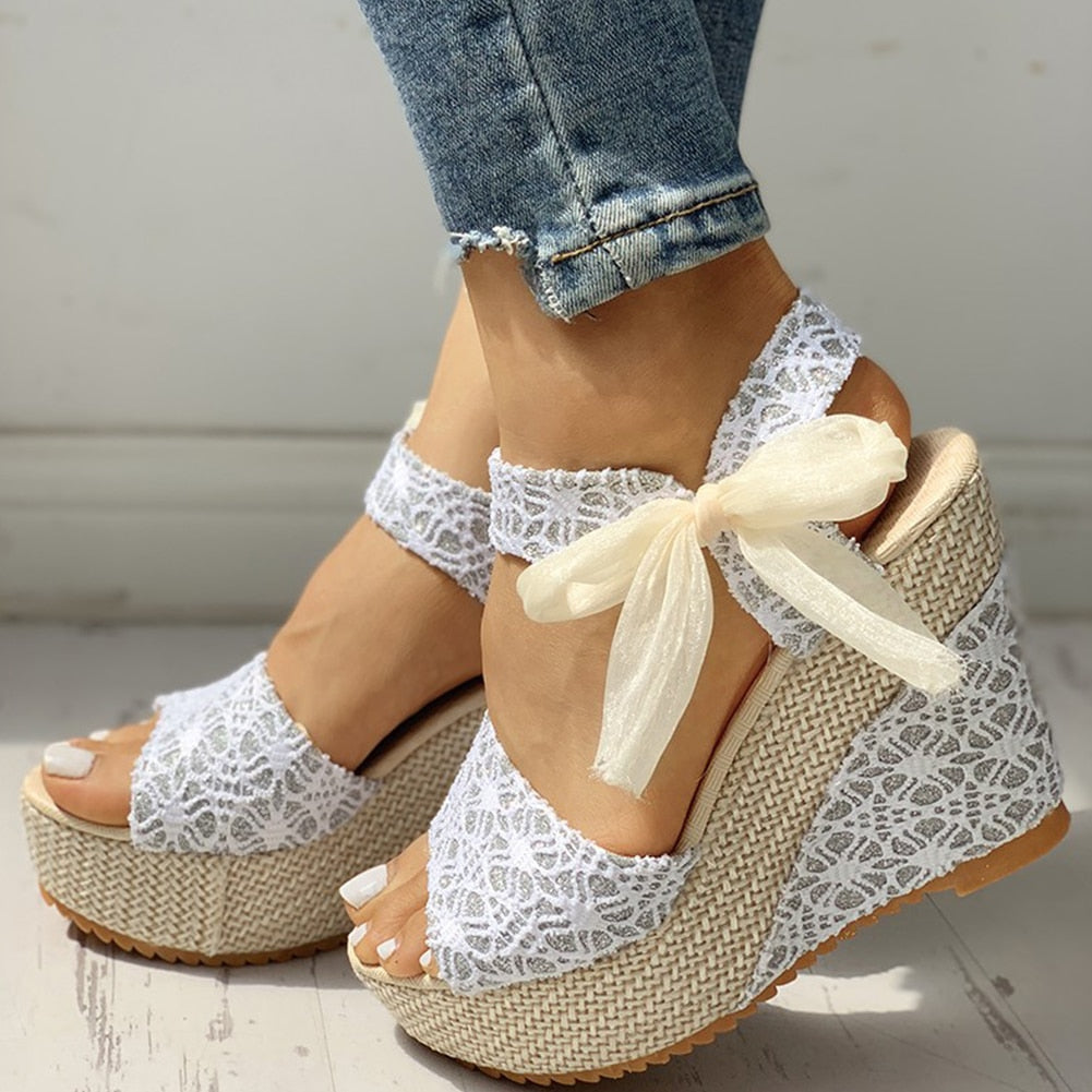 Lace Leisure Women Wedges Sandals