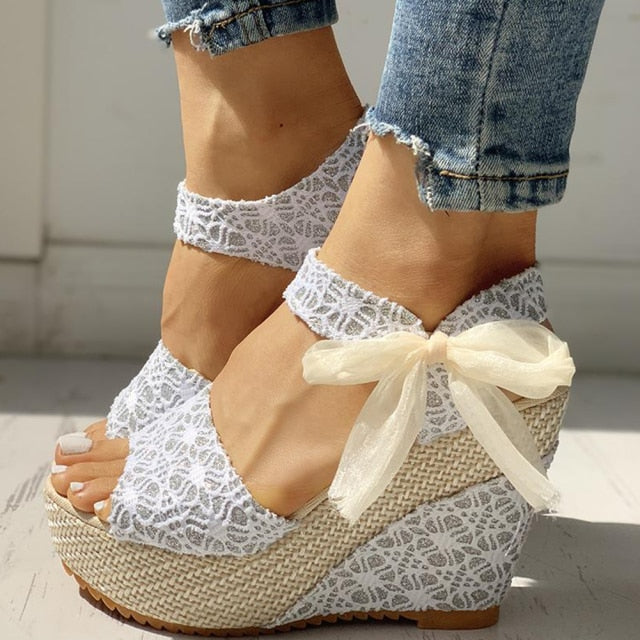 Lace Leisure Women Wedges Sandals