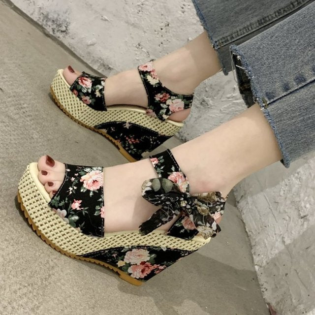 Lace Leisure Women Wedges Sandals