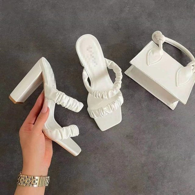 Women Square Heel Slippers