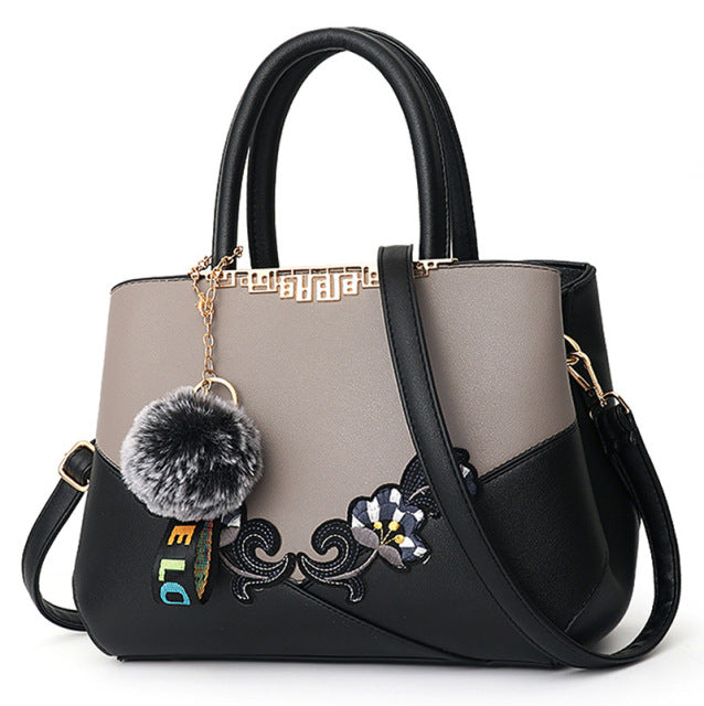 Embroidered bags: Embroidered Leather Messenger Bags