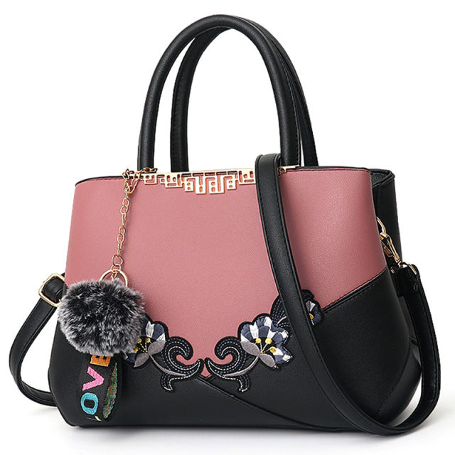 Embroidered bags: Embroidered Leather Messenger Bags