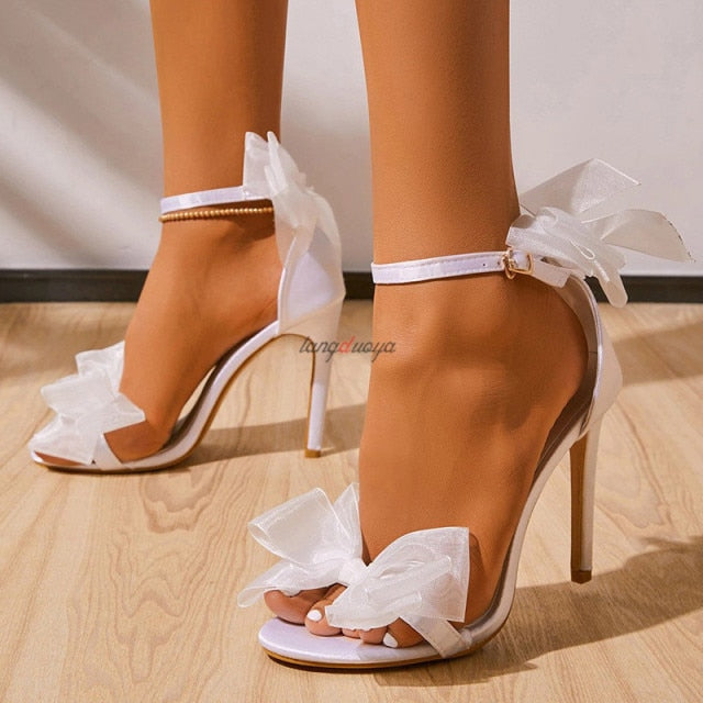 Wedding Shoes Bridal Ribbon Pointed Top
