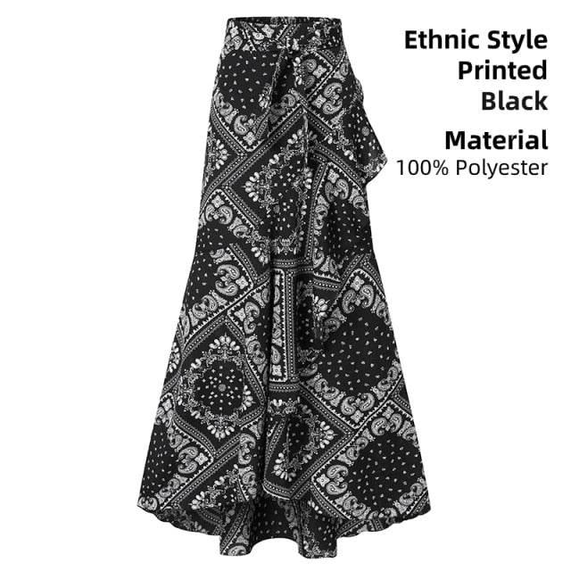 Elegant Women Long Skirt Spring High Waist OL Belted Fishtail Faldas Larga Celmia Ladies Casual Street Ruffles Party Maxi Jupes