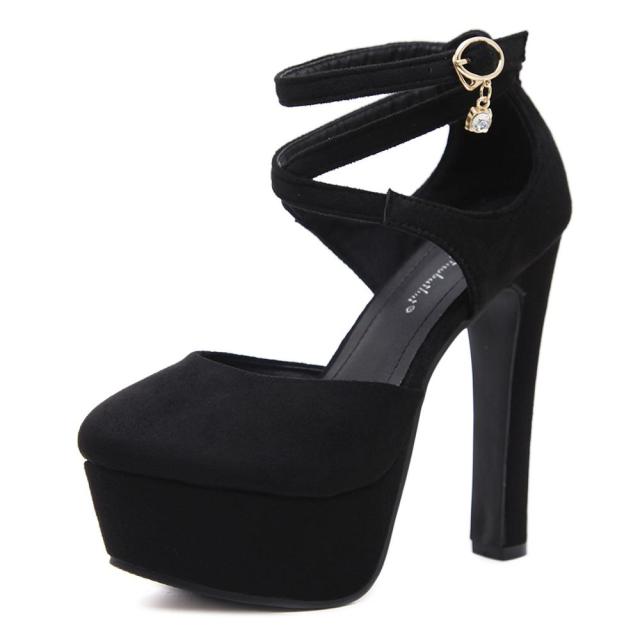 Ultra High Heels Sweet Round Toe Platform Pumps