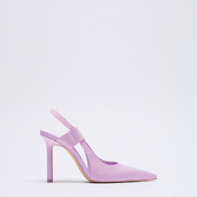 Slingbacks Pointed Toe High and Thin Heel Fairy Style