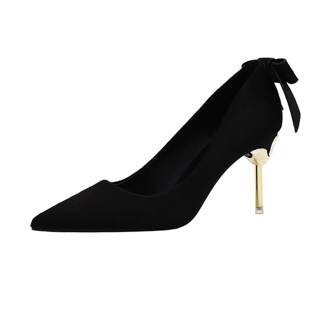 Metal Heel Bowknot Women Shoes