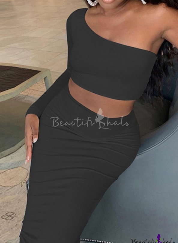 Crop Top and Skirt Set