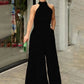 Black Pocketed High Waist Jumpsuit