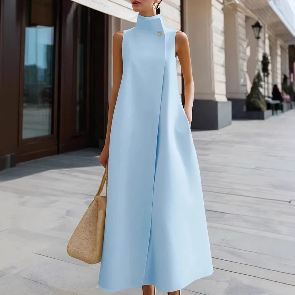 Sleeveless high neck dress