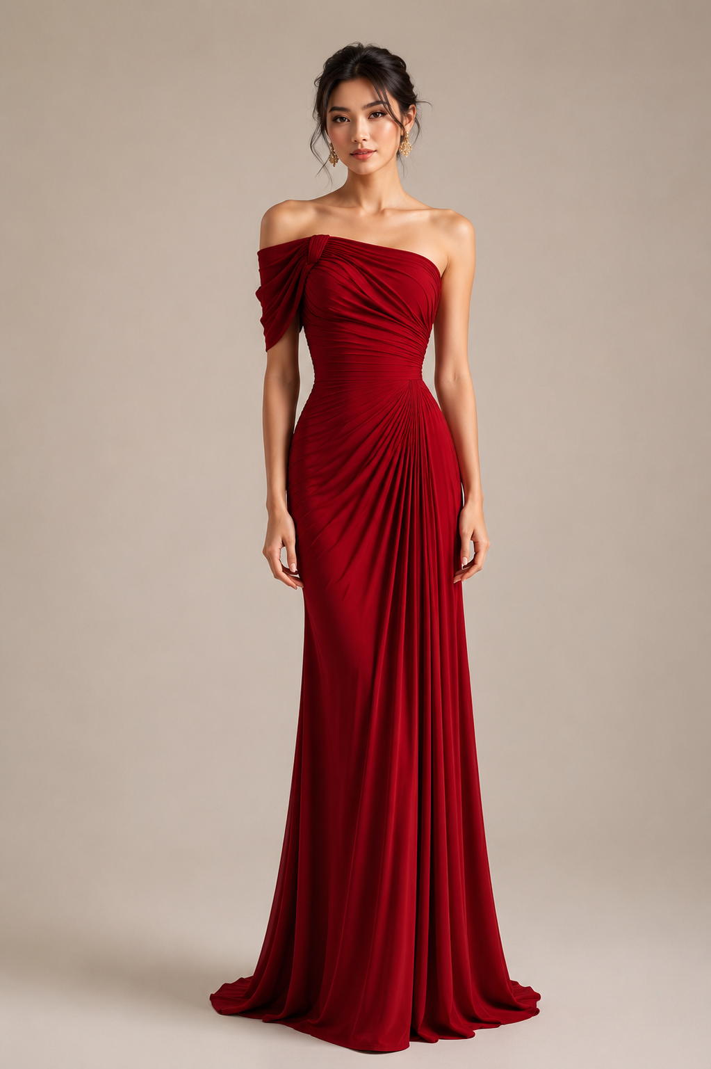 Red formal maxi dress
