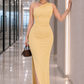 Yellow Ruched Maxi Dress